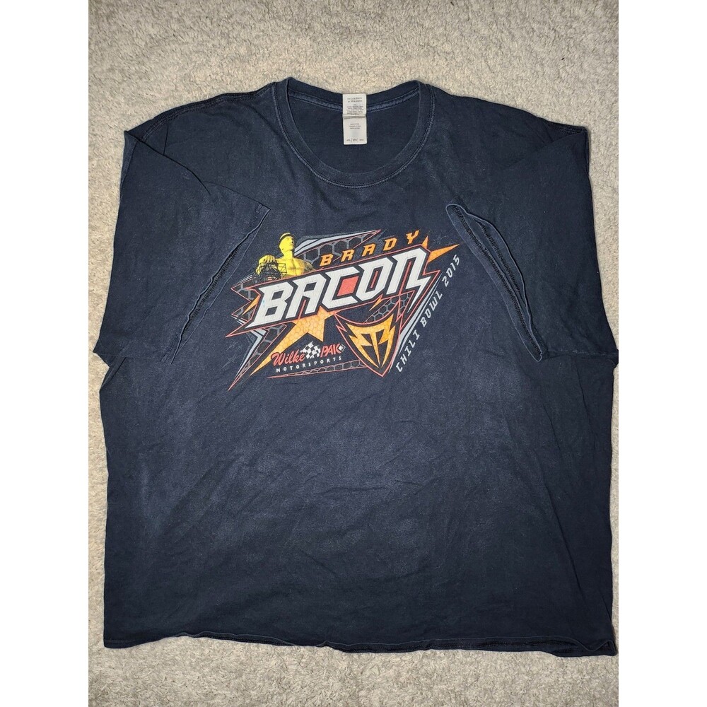 Brady Bacon Vintage Racing T-Shirt 2015 Chili Bowl Box Car Oklahoma Sz 4XL